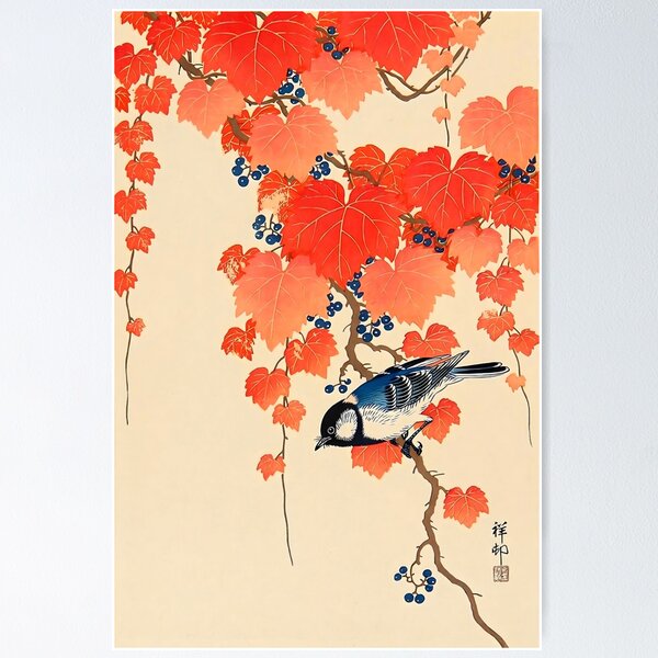 Item preview, Bird Red Ivy Ohara Koson designed and sold by outdoorway.