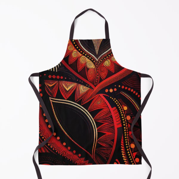 Artikelvorschau, Bright Black Red Dramatic African Pattern Digital Painting entworfen und verkauft von CodeAndColors.