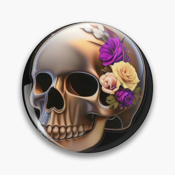 Item preview, Purple and Creme rose flower Skull Skeleton Dead Poet designed and sold by McCallnWaldo.