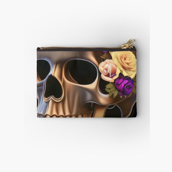 Item preview, Purple and Creme rose flower Skull Skeleton Dead Poet designed and sold by McCallnWaldo.