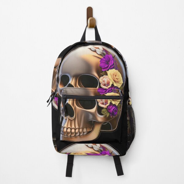 Item preview, Purple and Creme rose flower Skull Skeleton Dead Poet designed and sold by McCallnWaldo.