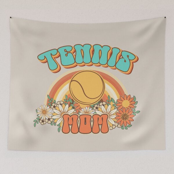 Item preview, Groovy Tennis mom Retro gift for funny mother Vintage floral pattern designed and sold by HomeCoquette.
