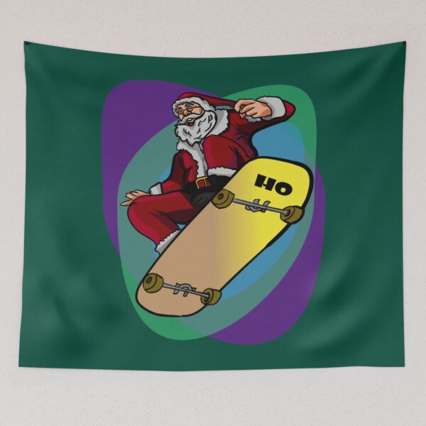 Item preview, Santa on Skateboard Funny Santa colorful20 designed and sold by SweetToott.