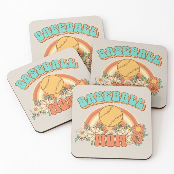 Item preview, Groovy Baseball mom Retro gift for funny mother Vintage floral pattern designed and sold by HomeCoquette.