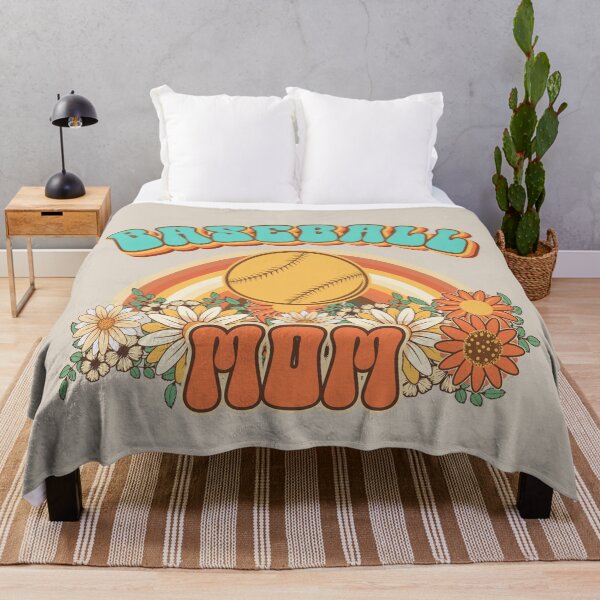 Item preview, Groovy Baseball mom Retro gift for funny mother Vintage floral pattern designed and sold by HomeCoquette.