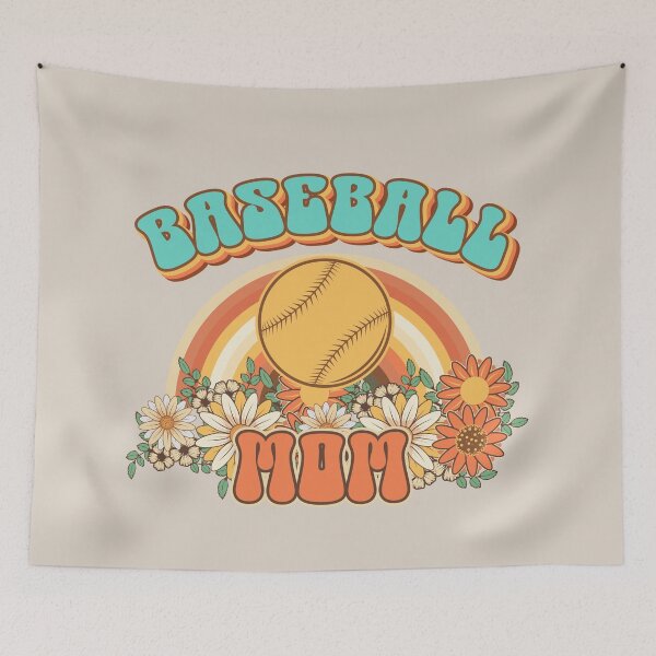 Item preview, Groovy Baseball mom Retro gift for funny mother Vintage floral pattern designed and sold by HomeCoquette.
