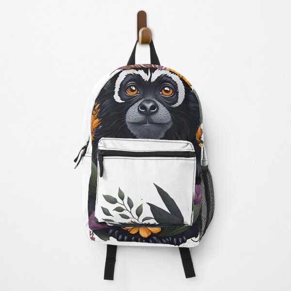 Item preview, Cute Black Tamarin Face Watercolor Art with Floral Splashes designed and sold by AndyNgn.