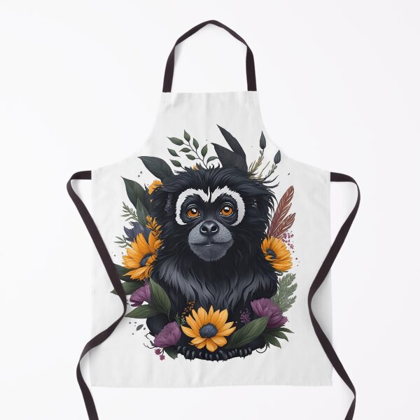Item preview, Cute Black Tamarin Face Watercolor Art with Floral Splashes designed and sold by AndyNgn.