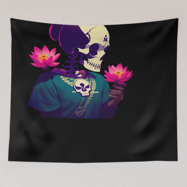 Item preview, Contemplative Zen Meditation Buddha Lotus Flower Woman Skull designed and sold by McCallnWaldo.