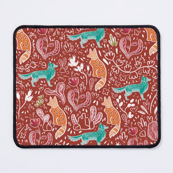 Item preview, Natural wild pattern-wolfs and foxes floreal texture designed and sold by RyukiArtbook.