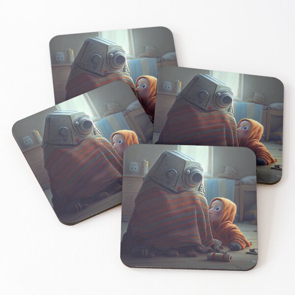 Item preview, Investigating Under the Robots Blanket Digital Painting designed and sold by CodeAndColors.