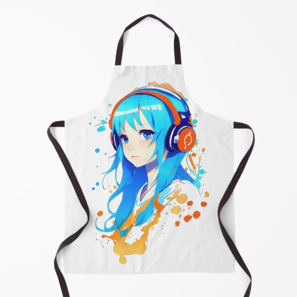 Item preview, Kawaii anime girl wearing headphones designed and sold by Aiartly.