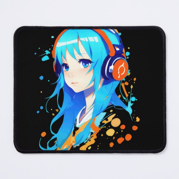 Item preview, Kawaii anime girl wearing headphones designed and sold by Aiartly.