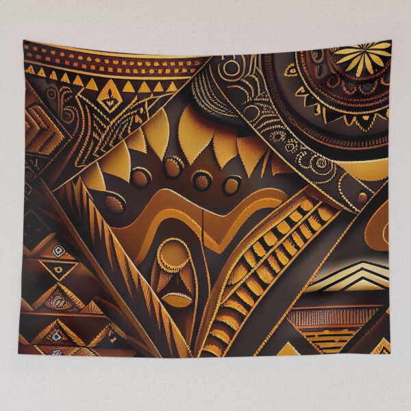 Item preview, Artistic African Pattern Digital Painting designed and sold by CodeAndColors.