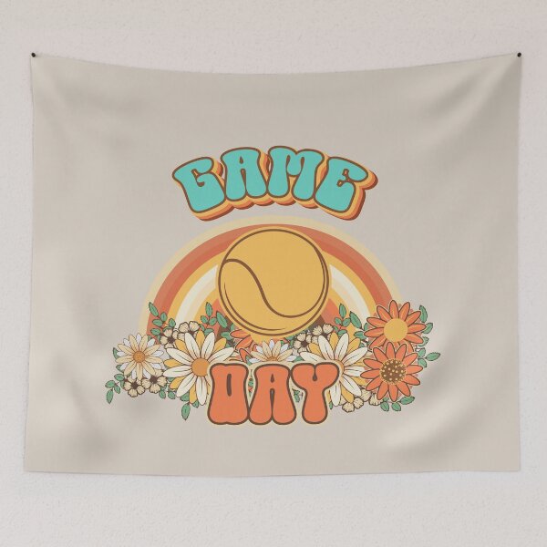 Item preview, Groovy Tennis mom Retro game day gift for funny mother Vintage floral pattern designed and sold by HomeCoquette.