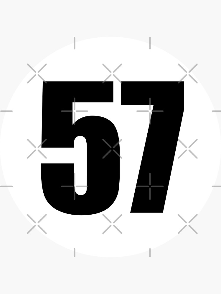 Number 57 White Black Stickers, Magnet