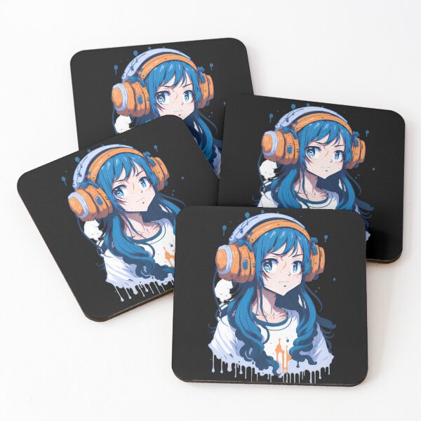 Item preview, Beautiful girl wearing headphones. designed and sold by Aiartly.