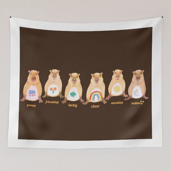 Item preview, Six capybaras in a row designed and sold by umasharda.