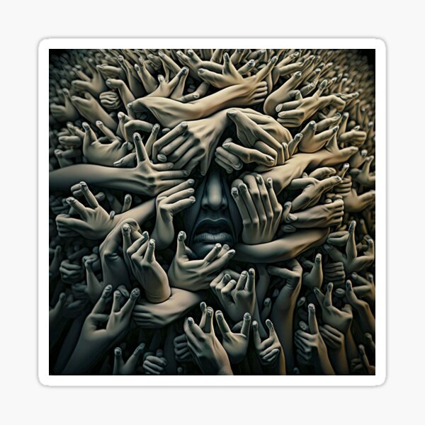 Shopping Warrior's - From the 1000 Hands Collection - Suffocation Sticker