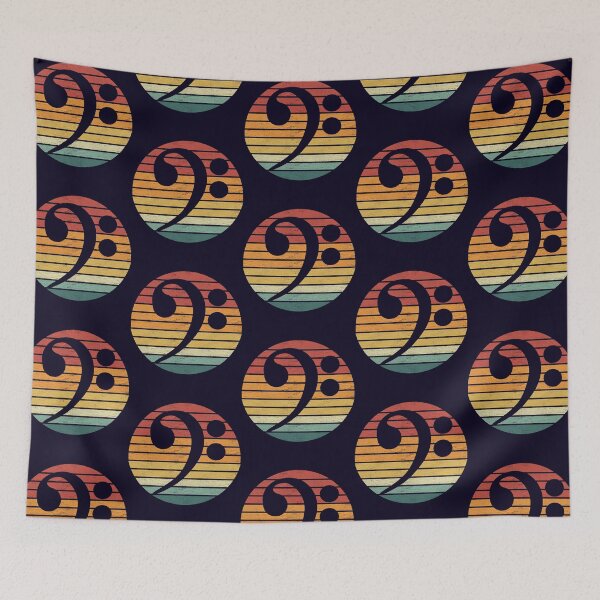 Item preview, Bass Lover - Vintage Sunset Bass Clef - Bassist designed and sold by Dapperly Tees.