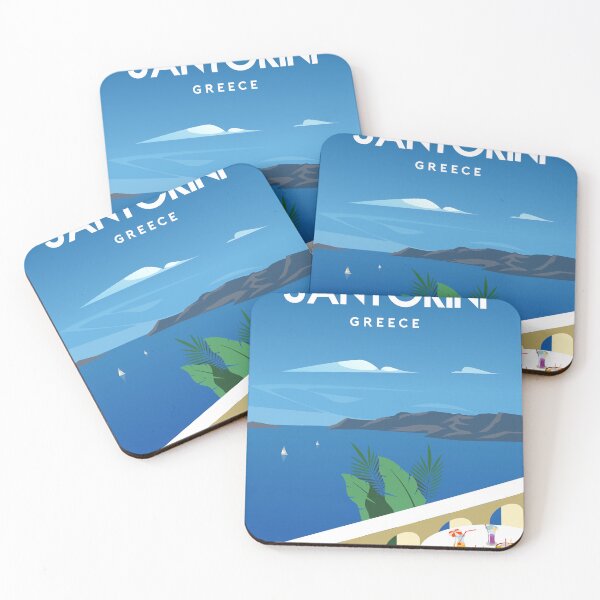 Item preview, Santorini Greece travel poster  designed and sold by Arctic frame studio.