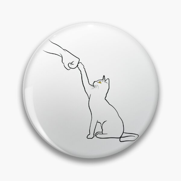 Item preview, Cute Cat Fist Bump Minimalistic Lineart Cartoon - Cat Lover designed and sold by TheInkElephant.