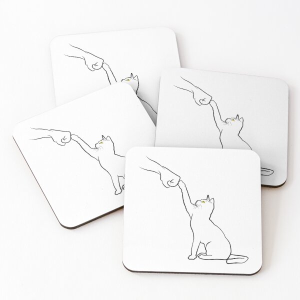 Item preview, Cute Cat Fist Bump Minimalistic Lineart Cartoon - Cat Lover designed and sold by TheInkElephant.