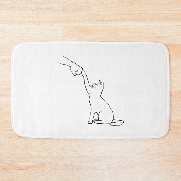 Item preview, Cute Cat Fist Bump Minimalistic Lineart Cartoon - Cat Lover designed and sold by TheInkElephant.