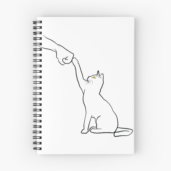 Item preview, Cute Cat Fist Bump Minimalistic Lineart Cartoon - Cat Lover designed and sold by TheInkElephant.