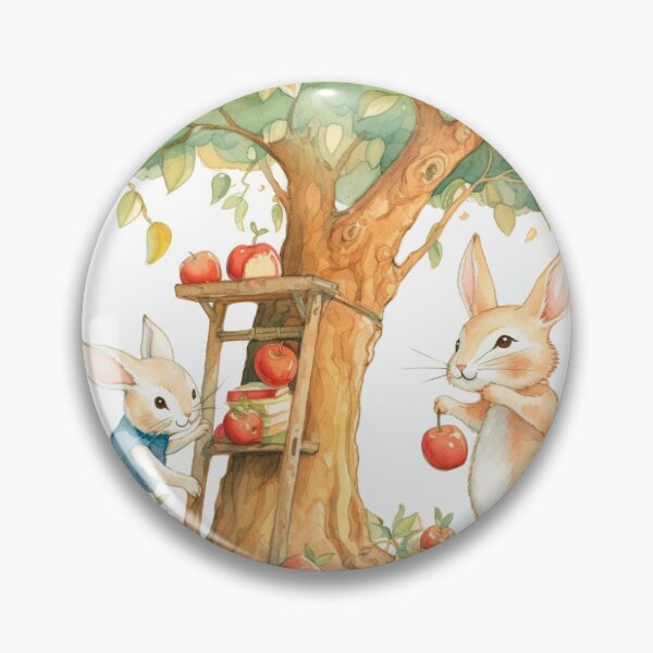 Item preview, cute bunny in an apple orchard designed and sold by KrazyFantasy.