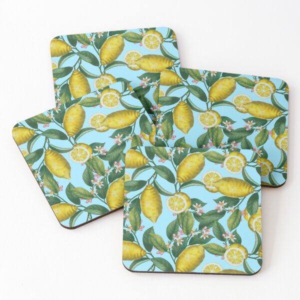 Item preview, Lemon and Leaf Pattern designed and sold by Burcu Korkmazyurek.