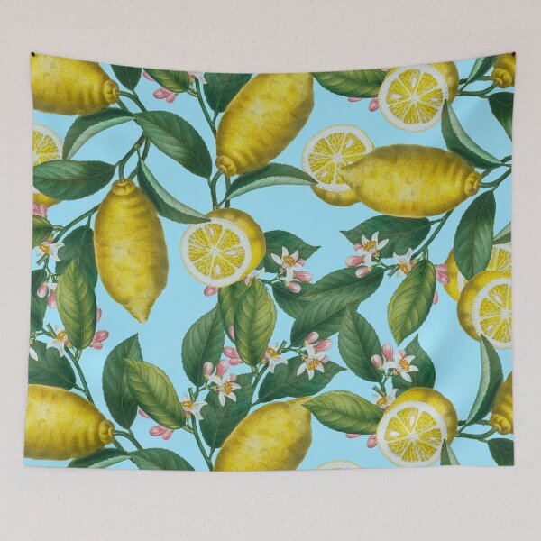 Item preview, Lemon and Leaf Pattern designed and sold by Burcu Korkmazyurek.
