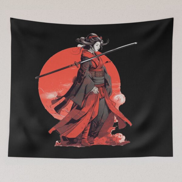 Item preview, 90s Anime-Style Female Samurai Warrior designed and sold by CRAZY&ART.