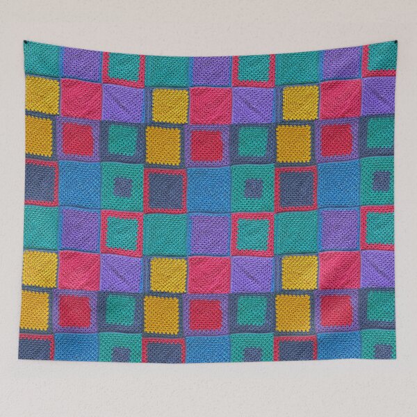 Item preview, knitted background granny square designed and sold by SolArt88.