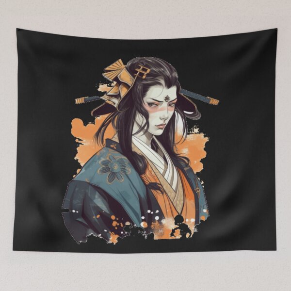 Item preview, 90s Anime-Style Female Samurai Warrior designed and sold by CRAZY&ART.