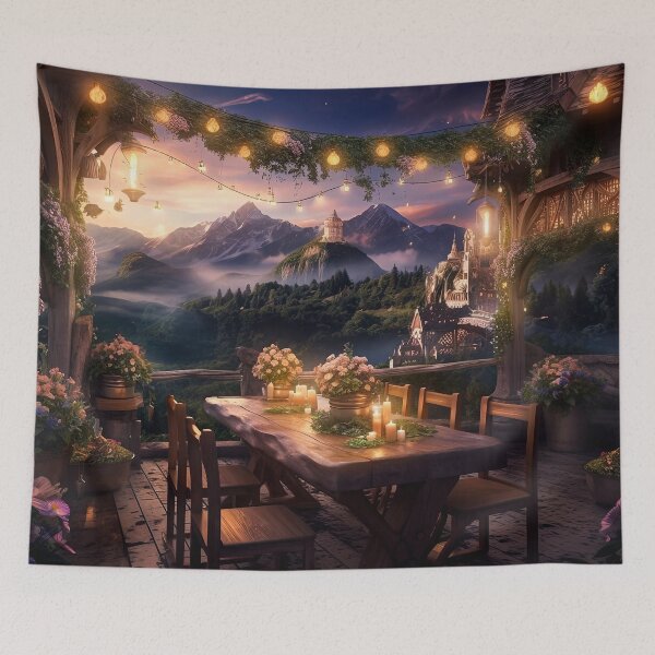 Item preview, Luxury Restaurant, Idyllic Place, Fantasy Art designed and sold by SunDoor Art.