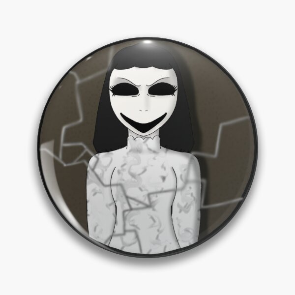 Item preview, Lady Futao scary dark eye and mouth in grey and white floral dress designed and sold by BeemessageShop.