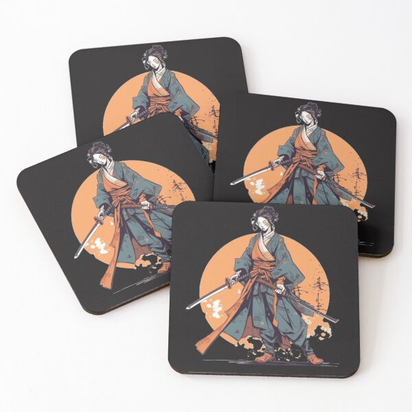 Item preview, 90s Anime-Style Female Samurai Warrior designed and sold by CRAZY&ART.