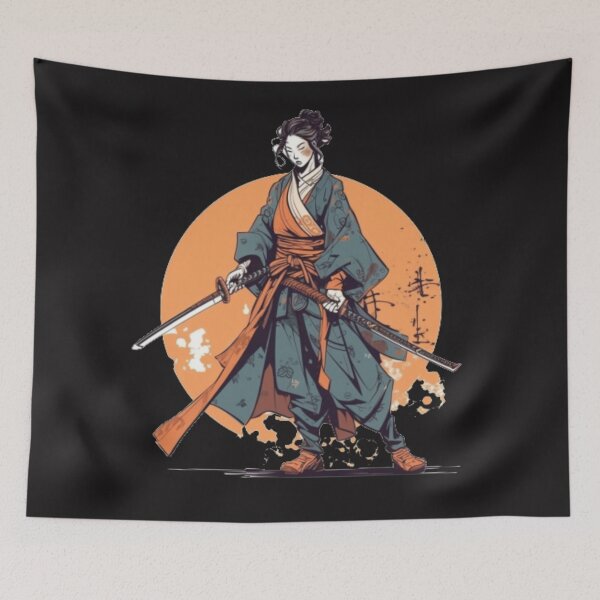 Item preview, 90s Anime-Style Female Samurai Warrior designed and sold by CRAZY&ART.