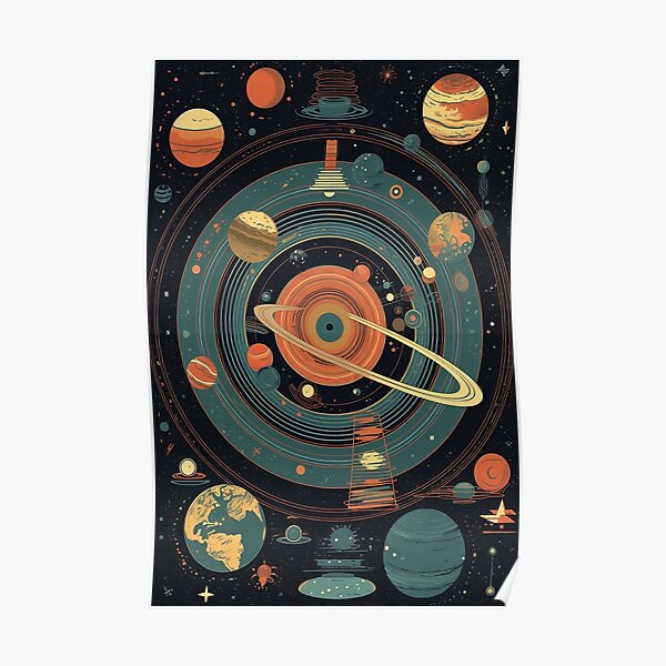 Space Retro Vinyl Design - Groovy Music Lover Poster
