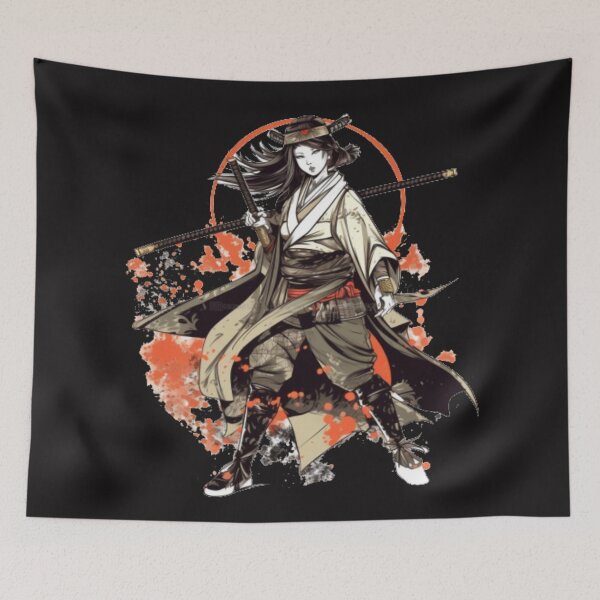 Item preview, 90s Anime-Style Female Samurai Warrior designed and sold by CRAZY&ART.