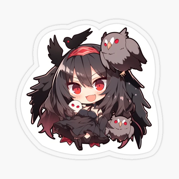 Cute Chibi Anime Bird Girl with Birds Sticker for Sale by stickondeez