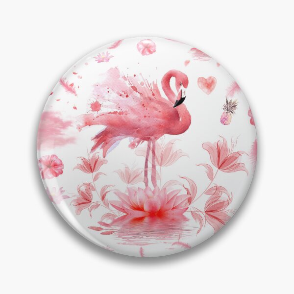 Item preview, Pink Flamingo Watercolor Seamless Flamingos Pattern designed and sold by SoccaTamam.