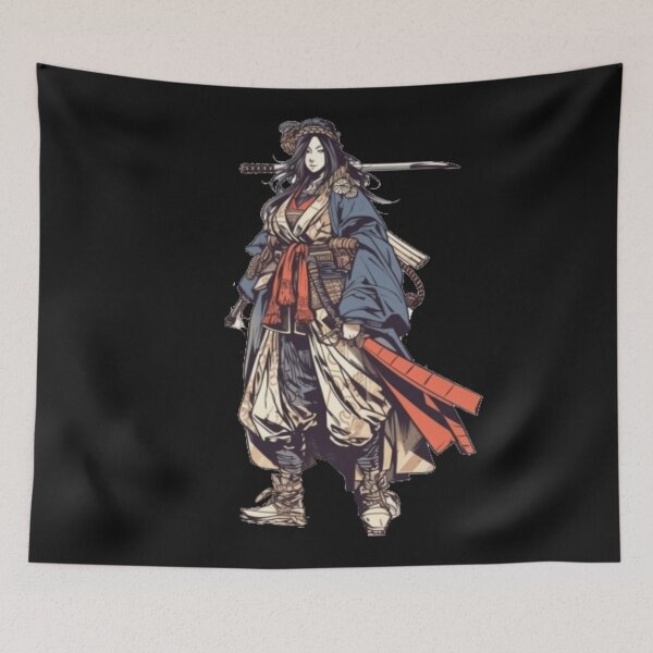 Item preview, 90s Anime-Style Female Samurai Warrior designed and sold by CRAZY&ART.