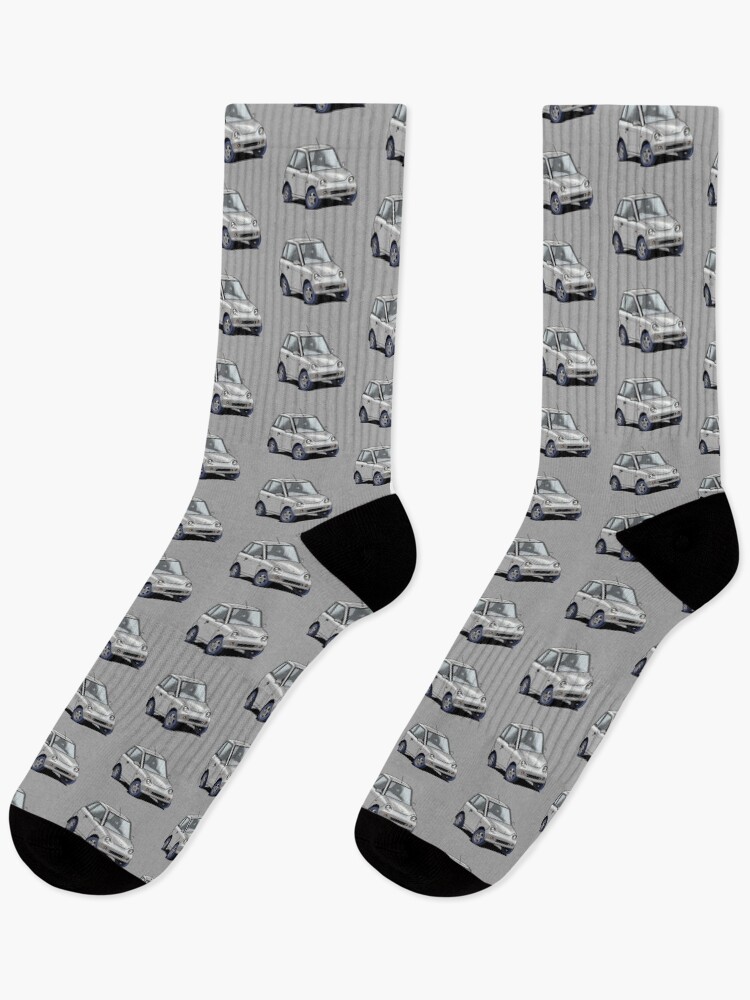 Aperçu 1 sur 5. Chaussettes avec l'œuvre G-Wiz small micro electric car in silver créée et vendue par Webazoot Industries - Car Art.