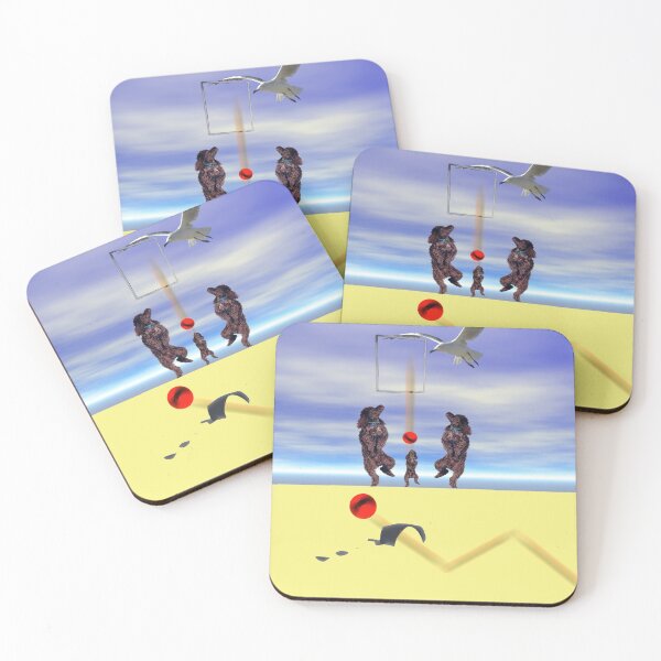 Poodles with Balls Coasters (Set of 4)