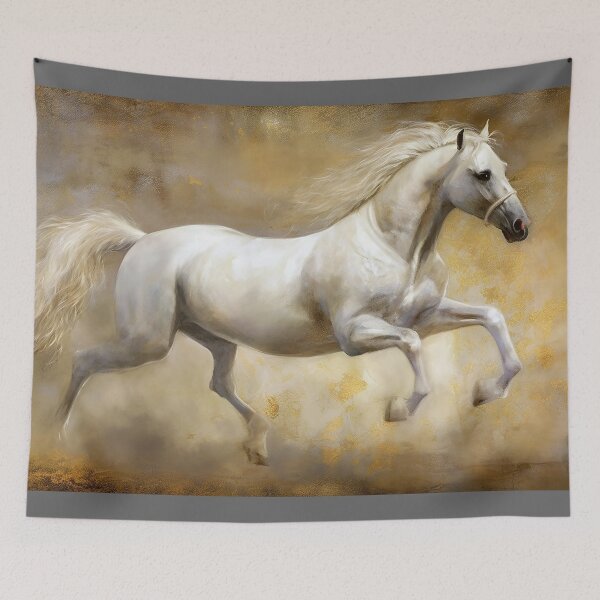 Aperçu de l'œuvre Horse - White Arab Stallion créée et vendue par Mark Salmon.