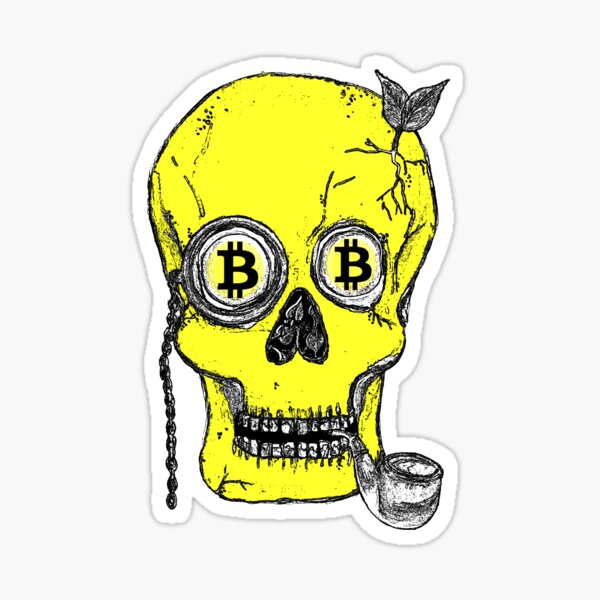 Baron Bitcoin in yellow. Sticker