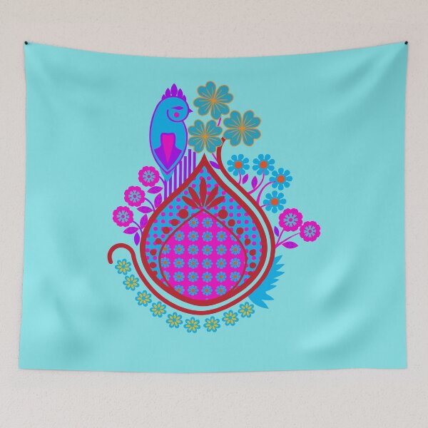 Item preview, Bird in an Indian Garden Floral Ethnic Design designed and sold by Anna Lemos.