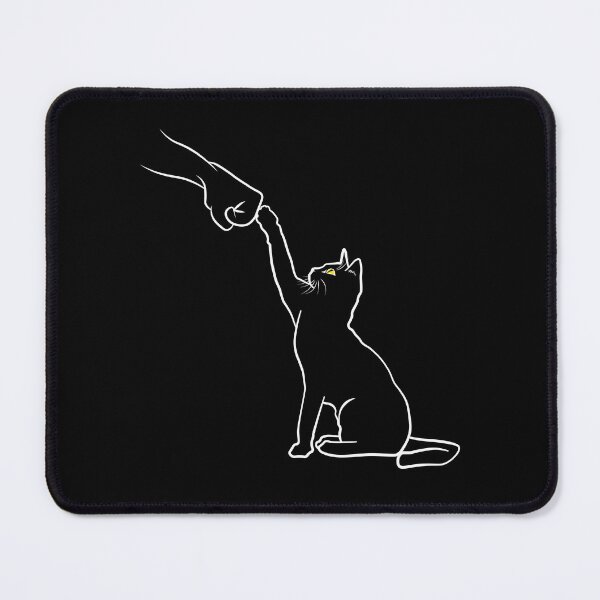 Item preview, Cute Cat Fist Bump Minimalistic Lineart Cartoon - Cat Lover designed and sold by TheInkElephant.